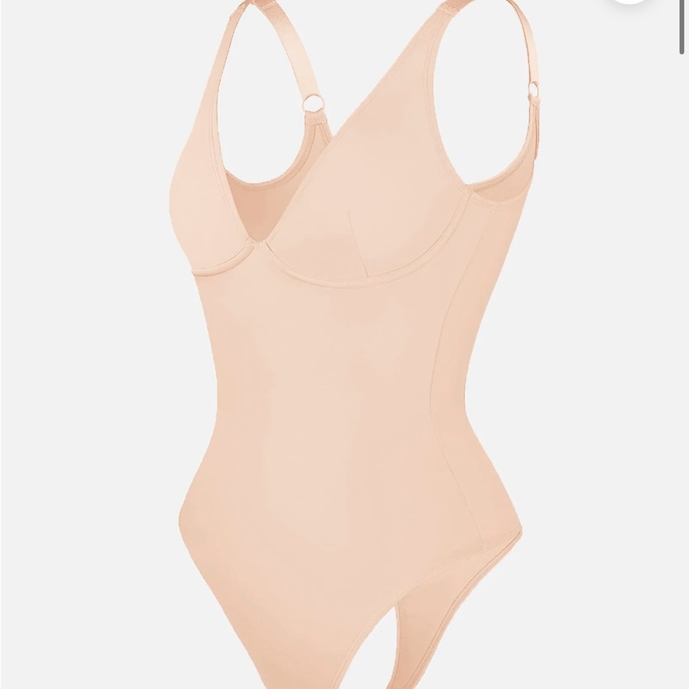 NWT Feelingirl V Neck Tummy Control Shaping Beige Bodysuit Size XXL